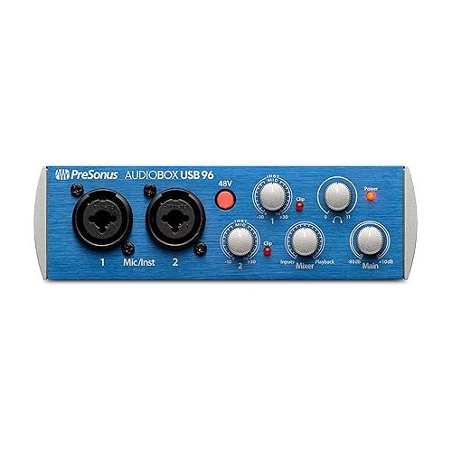  PreSonus AudioBox 96 Studio USB 2.0 Recording Bundle with Interface, Headphones, Microphone and Studio One software