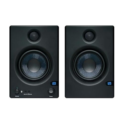  PreSonus Eris E5 BT Bluetooth Studio Monitor Pair Bundle with XLR Cables, TRS Cables, and Austin Bazaar Polishing Cloth