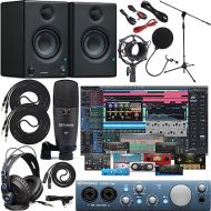 PreSonus AudioBox iTwo 2x4 Audio Recording Interface for USB/iPad and iOS Devices Studio Bundle with Studio One Artist Software Pack and Eris E3.5 Pair Studio Monitors with and 1/4 Cables
