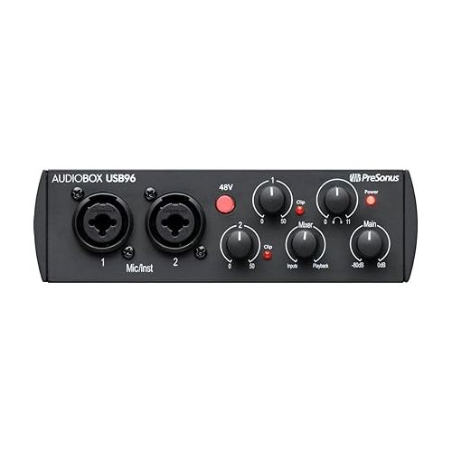  PreSonus AudioBox 96 25th Anniversary USB Audio Interface with Studio One Artist DAW Recording Software Bundle With Accessories