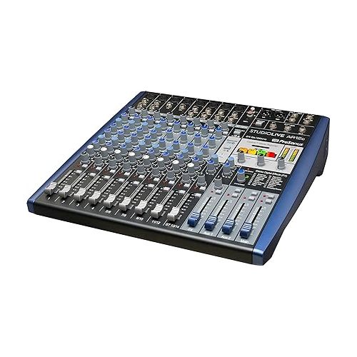  PreSonus StudioLive AR12c USB-C 14-Channel Hybrid Performance and Recording Mixer Bundle with Headphone, 2 XLR Cable, 2 TRS Cable, 2 Quarter-Inch Jack Cable and Polishing Cloth