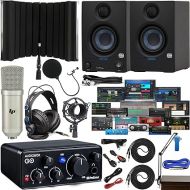 PreSonus AudioBox GO Audio Interface with Newest Version Studio One Artist Software Pack, Isolation Recording Shield, New Eris E3.5 Studio Monitors and Adjustable Suspension Boom Arm, HD7 Headphones