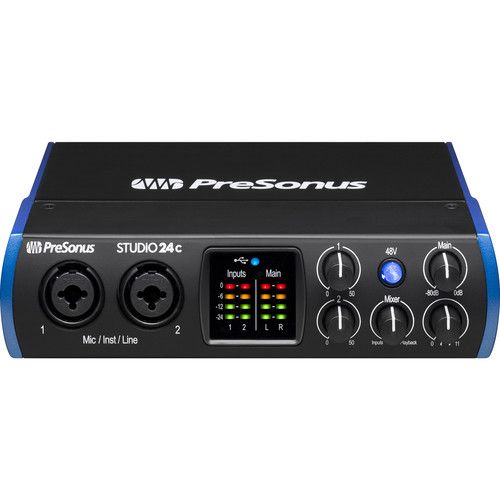  PreSonus Studio 24c Desktop 2x2 USB Type-C Audio/MIDI Interface