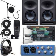 PreSonus AudioBox 96 Audio Interface (May Vary in Blue or Black) Full Studio Bundle with Studio One Artist Software Pack with Eris E7 XT Pair Studio Monitors with EBM Wave Guide De