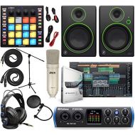 PreSonus Studio 24c 2x2 USB Type-C Audio/MIDI Interface with Studio One Artist Software Pack with ATOM Midi Production Pad Controller w/Mackie CR3 Pair Studio Monitors