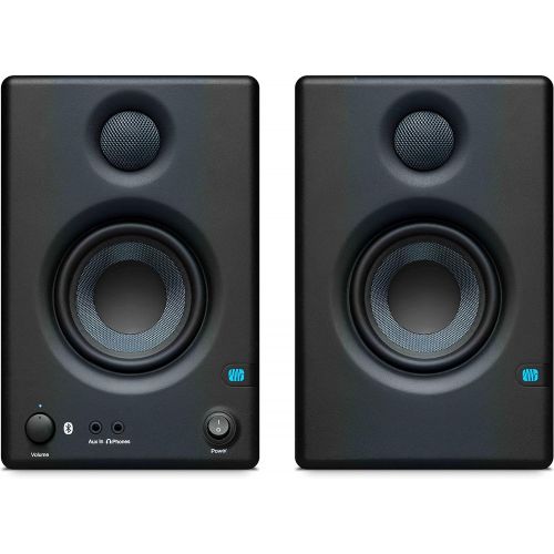  PreSonus Eris E8 8-Inch 2-Way Active Studio Monitor Pair Bundle with Isolation Pads, TRS Cables, and Austin Bazaar Polishing Cloth