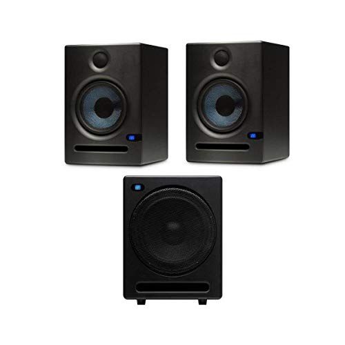  PreSonus 2x Eris E5 Two-Way Active 5.25 Studio Monitor, Bundle With PreSonus Temblor T10 Active 10 Studio Subwoofer