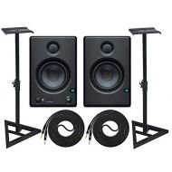 Presonus Eris 4.5 BT Pair Studio Bluetooth Monitors and 1/4” TRS to TRS Instrument Cable and Ultimate Support Stands