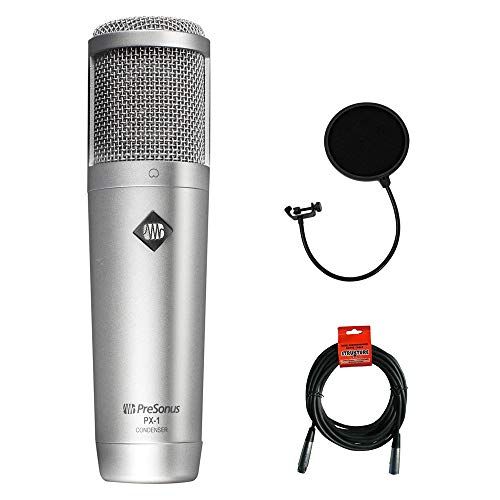  PreSonus PX-1 Large-Diaphragm Cardioid Condenser Microphone with Pop Filter & XLR Cable Bundle