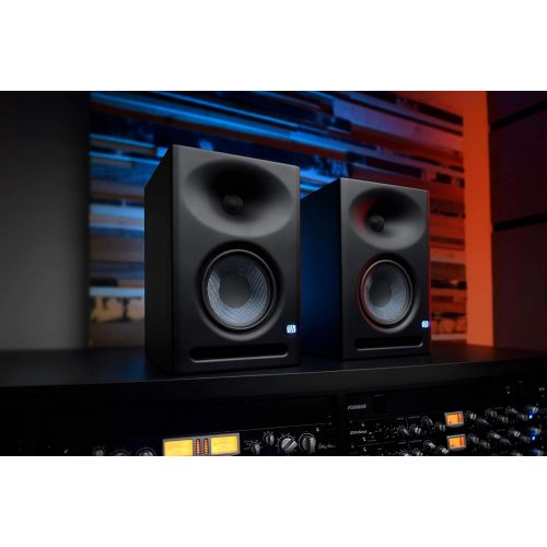  PreSonus Eris E7 XT 6.5-inch Pair 2-Way Studio Monitors with EBM Wave Guide Design and Ultimate Support Adjustable Stable Stands with 2 Instrument Cable Set