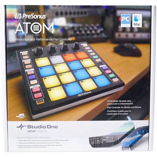  PRESONUS ATOM 16 Pad USB MIDI RGB DJ Controller+Software+Headphones+Mic+Cable