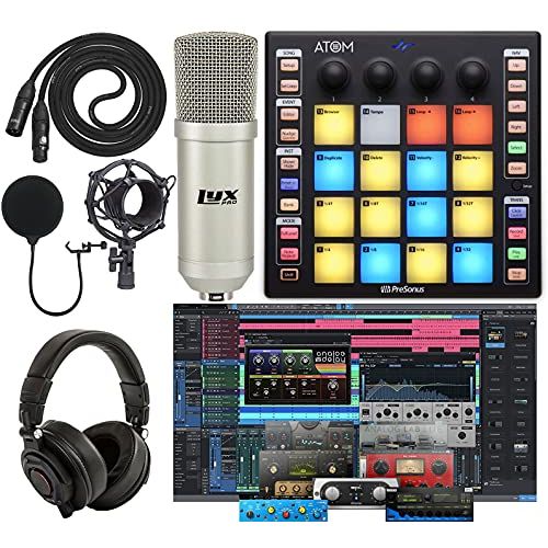  PreSonus ATOM Production/MIDI and Performance Pad Controller w/Professional Studio Microphone and Recording Kit