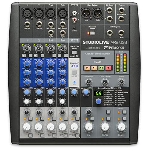  PreSonus StudioLive AR8 USB 8-Channel hybrid Performance and Recording Mixer