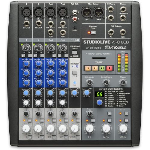  PreSonus StudioLive AR8 USB 8-Channel hybrid Performance and Recording Mixer