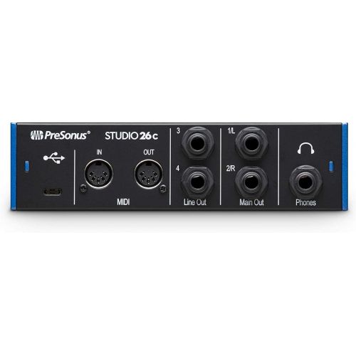  PreSonus Studio 26c USB-C Audio Interface with 2 XMAX-L Preamps Capable up to 24-bit/192kHz Digital Resolution with Pair of EMB XLR Cable and Gravity Mobile Bracket