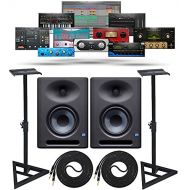 PreSonus Eris E5 XT Pair 2-Way Studio Monitors with EBM Wave Guide Design and Adjustable Stable Stands with 2 Cable Set