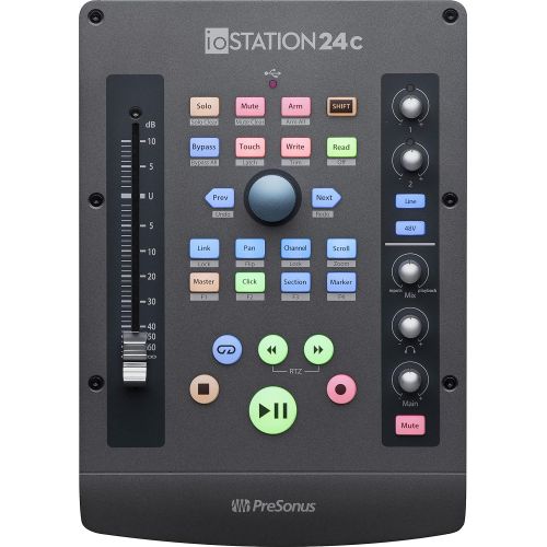  PreSonus ioStation 24c 2x2 USB-C Audio Interface & Controller, 2 Mic Pres-2 Line Outs-with Fader