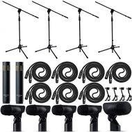 PreSonus 7 Piece Dynamic Drum Mic Kit - Kick Bass, Tom/Snare & Cymbals Microphone Set - for Drums Instrument - Complete with Adjustable Rim-Mounts, Mics Holder & Hard Case Stands a