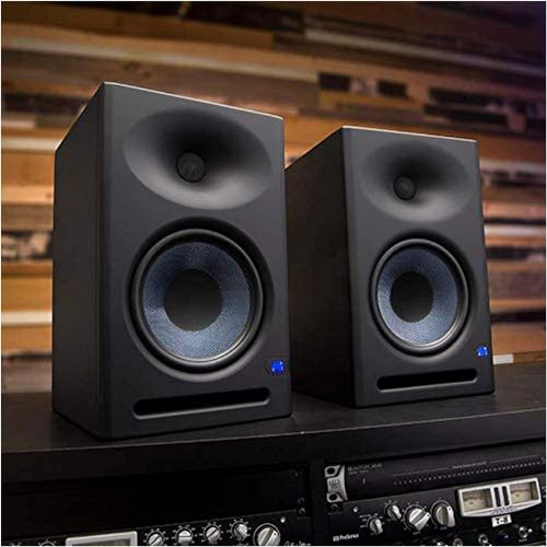  Pair of PreSonus Eris E8 XT 8 inch Powered Studio Monitor 8 with Woven Composite LF Driver, 1.25 Silk-Dome HF Driver, EBM Waveguide with Gravity Magnet Phone Holder and HD Headphon