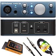 PreSonus AudioBox iOne USB Audio Interface 2-in/2-out with 1 x XLR Microphone Input, 1 x 1/4 Instrument Input, Studio One Artist DAW with Gravity Magnet Phone Holder and EMB XLR an