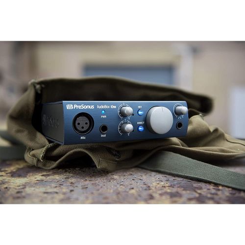  PreSonus AudioBox iOne USB Audio Interface 2-in/2-out with 1 x XLR Microphone Input, 1 x 1/4 Instrument Input, Studio One Artist DAW with Gravity Magnet Phone Holder and EMB XLR an