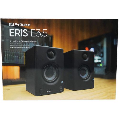  Pair Presonus Eris E3.5 3.5 Powered Studio Monitor Speakers+Microphone+Case