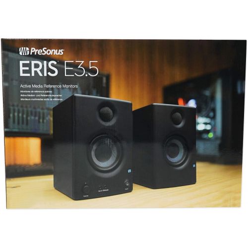  Pair Presonus Eris E3.5 3.5 Powered Studio Monitor Speakers+Microphone+Shield