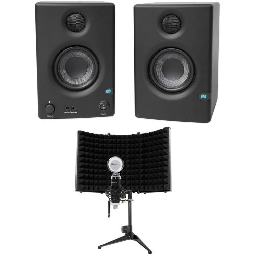  Pair Presonus Eris E3.5 3.5 Powered Studio Monitor Speakers+Microphone+Shield