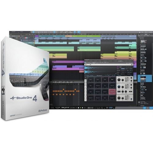  PreSonus ioStation 24c 2x2 USB-C Audio Interface and Production Controller with Studio One Artist Software Pack and Mackie CR3-X Pair 2-Way Studio Monitors and Professional Microph