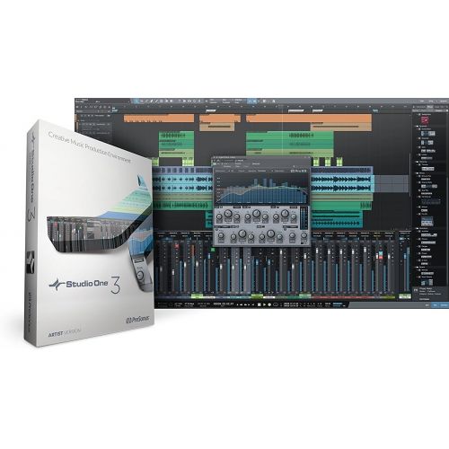 Presonus AudioBox 96 Audio Interface Full Studio Bundle with Studio One Artist Software Pack with Mackie New CR3-XBT 3 Pair Multimedia Bluetooth Monitors and 1/4” Instrument Cables