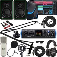 PreSonus Studio 24c 2x2 USB Type-C Audio/MIDI Interface Bundle with Studio One Artist Software Pack and Adjustable Mic Boom Arm w/Swivel Mount Clip & Desk Attachment Clamp and Mack