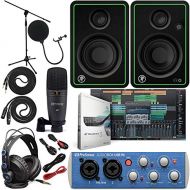 Presonus AudioBox 96 Audio Interface Bundle with Studio One Artist Software Pack with Mackie New CR4-XBT Pair Multimedia Bluetooth Monitors, Instrument Cable