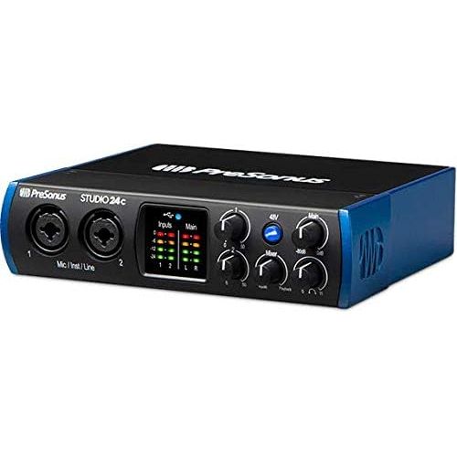  PreSonus Studio 24c 2x2, 192 kHz, USB Audio Interface with Studio One Artist and Ableton Live Lite DAW Recording Software