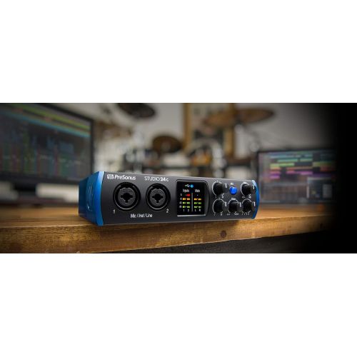  PreSonus Studio 24c 2x2, 192 kHz, USB Audio Interface with Studio One Artist and Ableton Live Lite DAW Recording Software