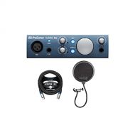 PreSonus AudioBox iOne 2x2 USB/iPad Audio Interface for Windows, Mac, and iOS Bundle with Blucoil 10-FT Balanced XLR Cable, and Pop Filter Windscreen
