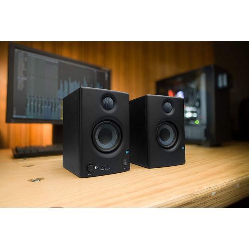  PreSonus Eris E3.5 BT-3.5-Inches Near Field Studio Monitors / 50 Watts (25W Side) Class AB Amplification Bluetooth 5.0 Stereo Input + EMB Wireless Headphone + RCA Cable Bundle