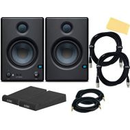 PreSonus Eris E4.5 Bluetooth 4.5 Active Media Reference Monitors with Bundle (Pair) with Gearlux XLR Cables, Isolation Pads, 1/4 TRS Cables, and Austin Bazaar Polishing Cloth
