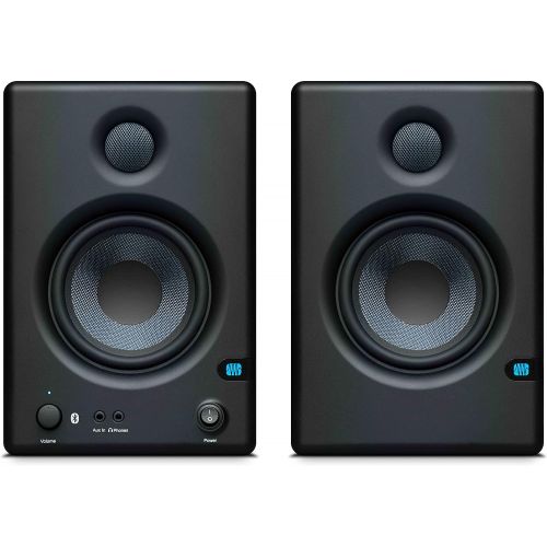  PreSonus Eris E4.5 Bluetooth 4.5 Active Media Reference Monitors with Bundle (Pair) with Gearlux XLR Cables, Isolation Pads, 1/4 TRS Cables, and Austin Bazaar Polishing Cloth