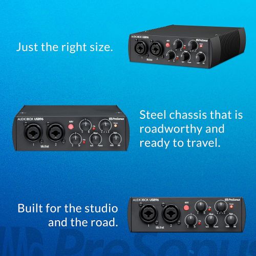  PreSonus AudioBox USB 96 2x2 USB Audio Interface with Studio One Artist and Ableton Live Lite DAW Recording Software