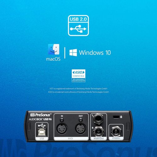  PreSonus AudioBox USB 96 2x2 USB Audio Interface with Studio One Artist and Ableton Live Lite DAW Recording Software