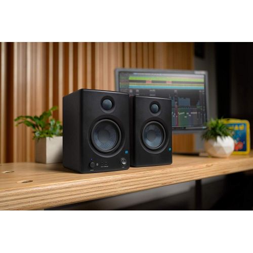  PreSonus Pair ERIS E4.5 BT 4.5 Active Bluetooth Media Reference Monitors with Stereo Cable Kit and 2x TS/TS Instrument Cables - Wireless Streaming Sound from a Smartphone, Tablet,