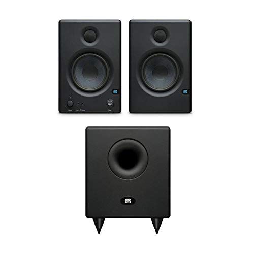  PreSonus Eris E4.5 HD 2-Way 4.5 Active Studio Monitors - Bundle With PreSonus Temblor T8 8 Active Studio Subwoofer