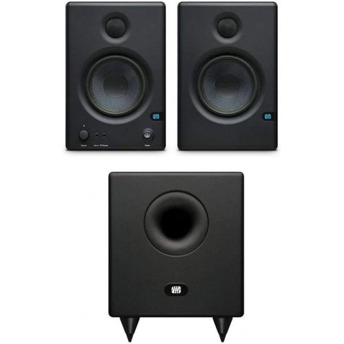  PreSonus Eris E4.5 HD 2-Way 4.5 Active Studio Monitors - Bundle With PreSonus Temblor T8 8 Active Studio Subwoofer