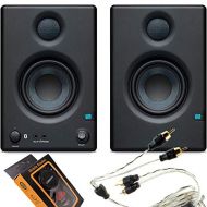 PreSonus Eris E3.5 BT-3.5-Inch Near Field Studio Monitors with Bluetooth 50W Power (25 W/Side) Class AB Amplification with EMB RCA Cable and Gravity Magnet Phone Holder Bundle