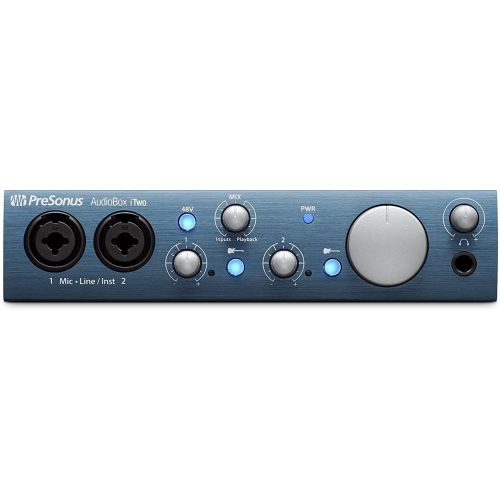  PreSonus AudioBox iTwo 2x4 Audio Recording Interface for USB/iPad and iOS Devices Studio Bundle with Studio One Artist Software Pack with Mackie CR3-X Pair Studio Monitors