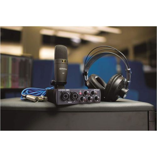  PreSonus AudioBox 96 Interface 25th Anniversary with PreSonus Microphone, Microphone Stand, Pop Filter and Shock Mount Bundle (4 Items)
