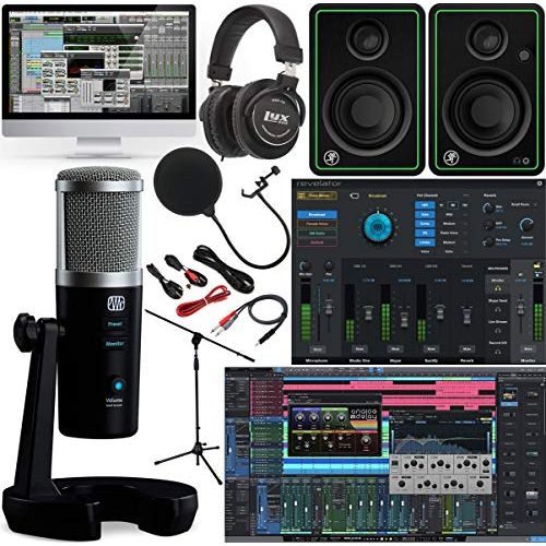  PreSonus Revelator Professional USB Microphone with Studio Live Vocal Processing and Studio One Artist Software Pack with CR3-X Studio Monitor Pair