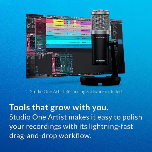  PreSonus Revelator Professional USB Microphone with Studio Live Vocal Processing and Studio One Artist Software Pack with CR3-X Studio Monitor Pair