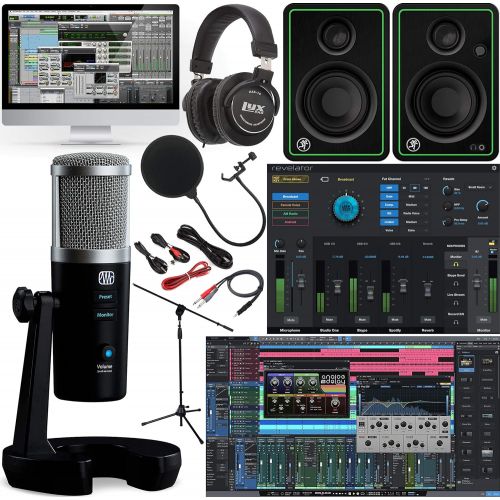  PreSonus Revelator Professional USB Microphone with Studio Live Vocal Processing and Studio One Artist Software Pack with CR3-X Studio Monitor Pair