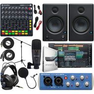 PreSonus AudioBox 96 Audio Interface Full Studio Kit w/ Studio One Artist Software Pack w/ Novation Launch Control XL Controller for Ableton Live, Eris 3.5 Pair Studio Monitors & 1